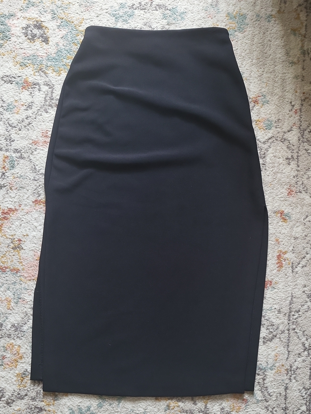 Abercrombie & Fitch Double-Slit Knit Maxi Skirt Black Knit Double Side Slits